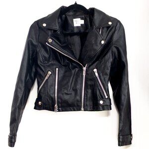 Princess Polly Faux Leather Moto Jacket Biker 90s Size 2 Womens Vegan Motorcycle